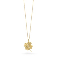 14k gold & diamond clover necklace