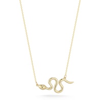 14k gold & diamond snake necklace