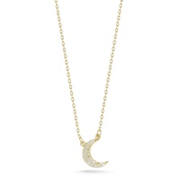 14k gold & diamond moon necklace