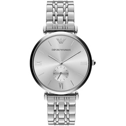 Emporio Armani Mens Stainless Steel Dress Watch with Quartz Movement
