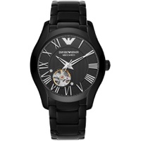 Emporio Armani Mens Automatic Black-Tone Stainless Steel Watch AR60014