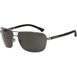 Emporio Armani EA2033 Rectangle Sunglasses For Men + BUNDLE with Designer iWear Eyewear Care Kit