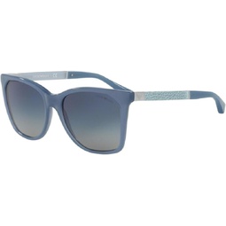 Armani EA4075F Sunglasses 55054L-57 - Opal Azure Blue Frame, Light Grey Grad Dark Blue