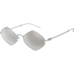 Armani EA2085 Sunglasses 30456G-52 -, Light Grey Mirror Silver 80 EA2085-30456G-52