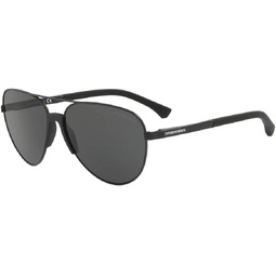 Emporio Armani EA2059 30106G 61M Matte Gunmetal/Light Grey Black Mirror Pilot Sunglasses For Men+FREE Complimentary Eyewear Care Kit