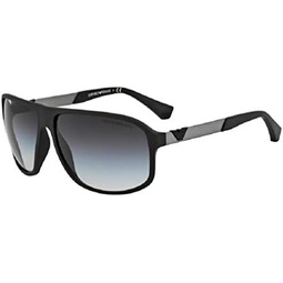 Emporio Armani EA4029 사각형 선글라스 남성용 + 무료 무료 무료 안경 관리 키트, 블랙