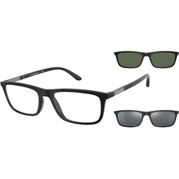 Emporio Armani EA 4160-50421W Sunglasses, Matte Black w/Clear Lens, 55mm