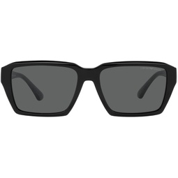 Emporio Armani Mens Ea4186f Low Bridge Fit Rectangular Sunglasses