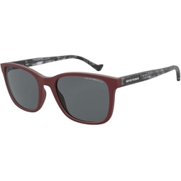 Emporio Armani Man Sunglasses Matte Bordeaux Frame, Grey Lenses, 54MM
