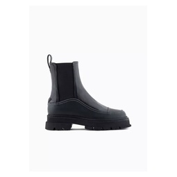 Nappa Leather Chelsea Boots With Rubberised Details And Chunky Sole