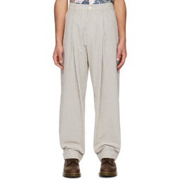 Off-White & Navy WP Trousers 241175M191029