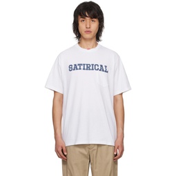 White Satirical T-Shirt 241175M213003