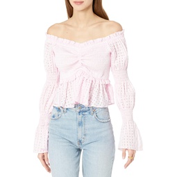 English Factory Off-the-Shoulder Smocked Top