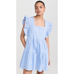 Stripe Square Neckline Mini Dress