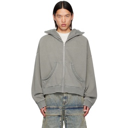 Gray Full Zip Hoodie 242940M202010