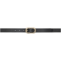 Black Buckle Leather Belt 241600F001005