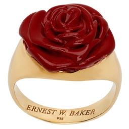 Gold & Red Rose Ring 241600F024001