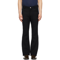 Navy Flared Trousers 231600M191011