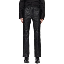 Black Quilted Leather Pants 232600M189000