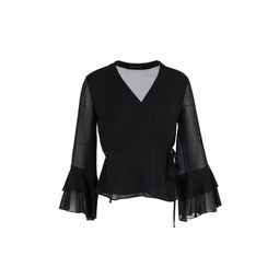 wrap style blouse in black silk