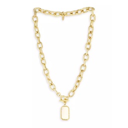 18K-Gold-Plated & Mother-Of-Pearl Pendant Necklace