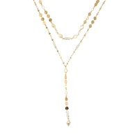 18K Goldplated & Cubic Zirconia Layered Lariat Necklace