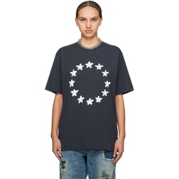 Navy Wonder Painted Stars T Shirt 241647F110007