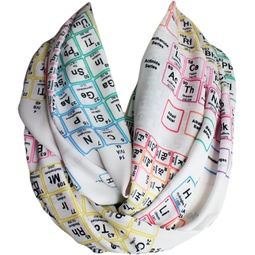 Etwoa White Chemistry Periodic Table Infinity Scarf Geeky Scarf