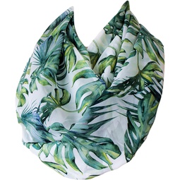 Etwoa Tropical Palm Leaves Pattern Infinity Circle Scarf