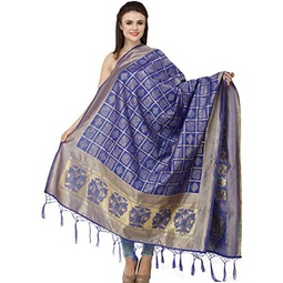 Exotic India Bandhani Gharchola Dupatta with Zari Weave and Brocaded Border - Art Silk