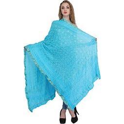 Exotic India Bandhani Tie-Dye Gharchola Dupatta from Jodhpur with Golden Thread Weave