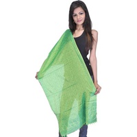 Exotic India Banarasi Handloom Scarf with All-Over Tanchoi Weave - Pure Silk