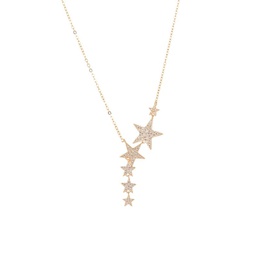 Luxe 14K Goldplated Sterling Silver, Goldtone & Crystal Star Pendant Necklace
