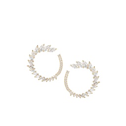 Luxe Goldtone & Crystal Loop Earrings