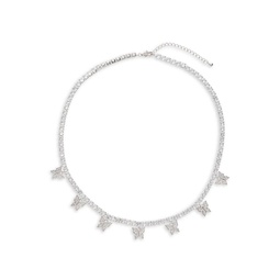 Silvertone & Crystal Butterfly Necklace