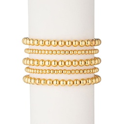 Luxe 4-Piece Emma 18K Goldplated Beaded Bracelet Set