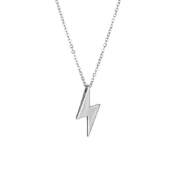 Luxe Lightning Bolt Titanium Pendant Necklace
