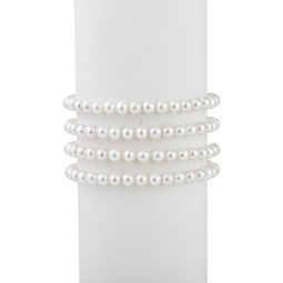 Luxe Kelly 4-Piece 4MM Shell Pearl Bracelet Set