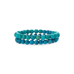 Caleb 2-Piece Turquoise Beaded Bracelet Set