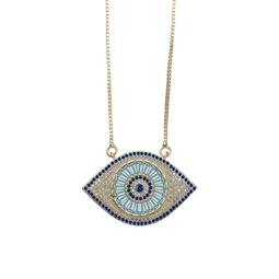 18K Goldplated & Cubic Zirconia Evil Eye Pendant Necklace