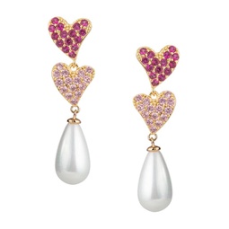 Mini Hearts Shell Pearl Drop Earring