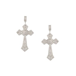 The Luxe Collection Cubic Zirconia Double Cross Drop Earrings