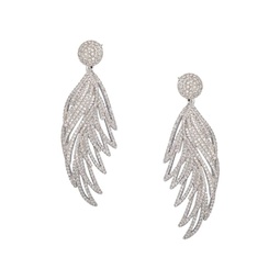 The Luxe Collection Olivia Cubic Zirconia Feathers Dangle Earrings