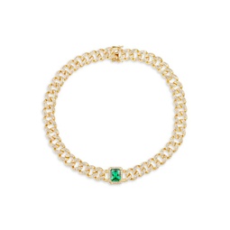 Luxe Camila 18K Goldplated & Cubic Zirconia Collar Necklace