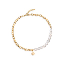 Luxe Grace Chain & Shell Pearl Choker Necklace
