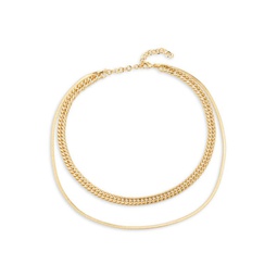 Luxe Zoey Cuban Link Double Strand Necklace
