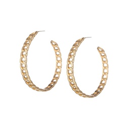 The Luxe Collection Goldtone Link Hoop Earrings