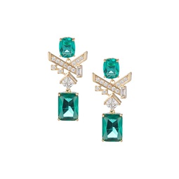 The Luxe Collection Jean Green Cubic Zirconia Statement Drop Earrings