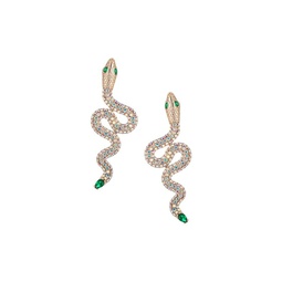 The Luxe Goldtone & Cubic Zirconia Snake Dangle Earrings