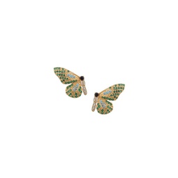 Luxe Ophie Butterfly Wing Goldtone & Cubic Zirconia Crystal Earrings